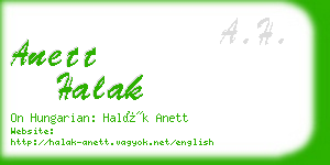 anett halak business card